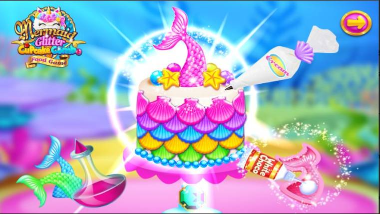 Create Unique Cupcakes And Deserts In Mermaid Glitter Cupcake Chef APK