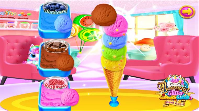 Treasure Of Recipes In Mermaid Glitter Cupcake Chef APK